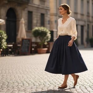 Zara Dark Blue A-Line Skirt